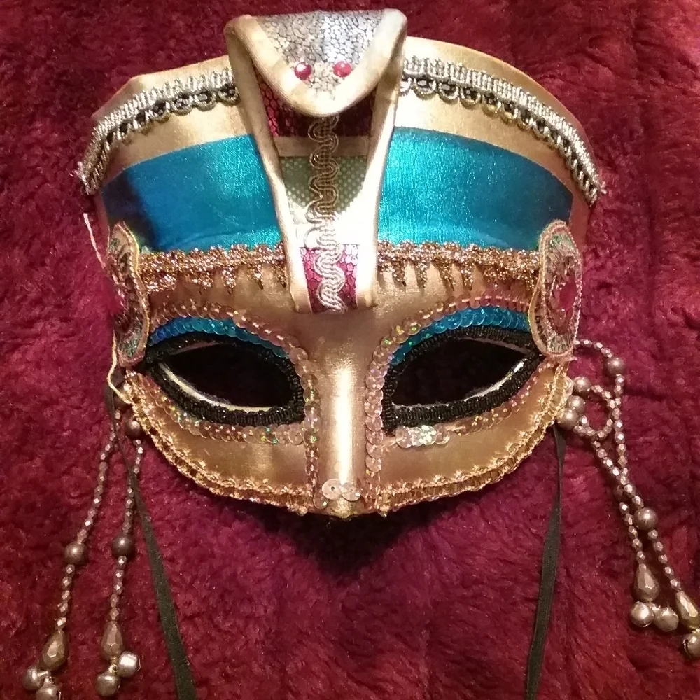 Beautiful bright colored bling mask